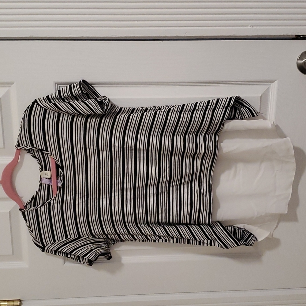 Black and white striped shirt.